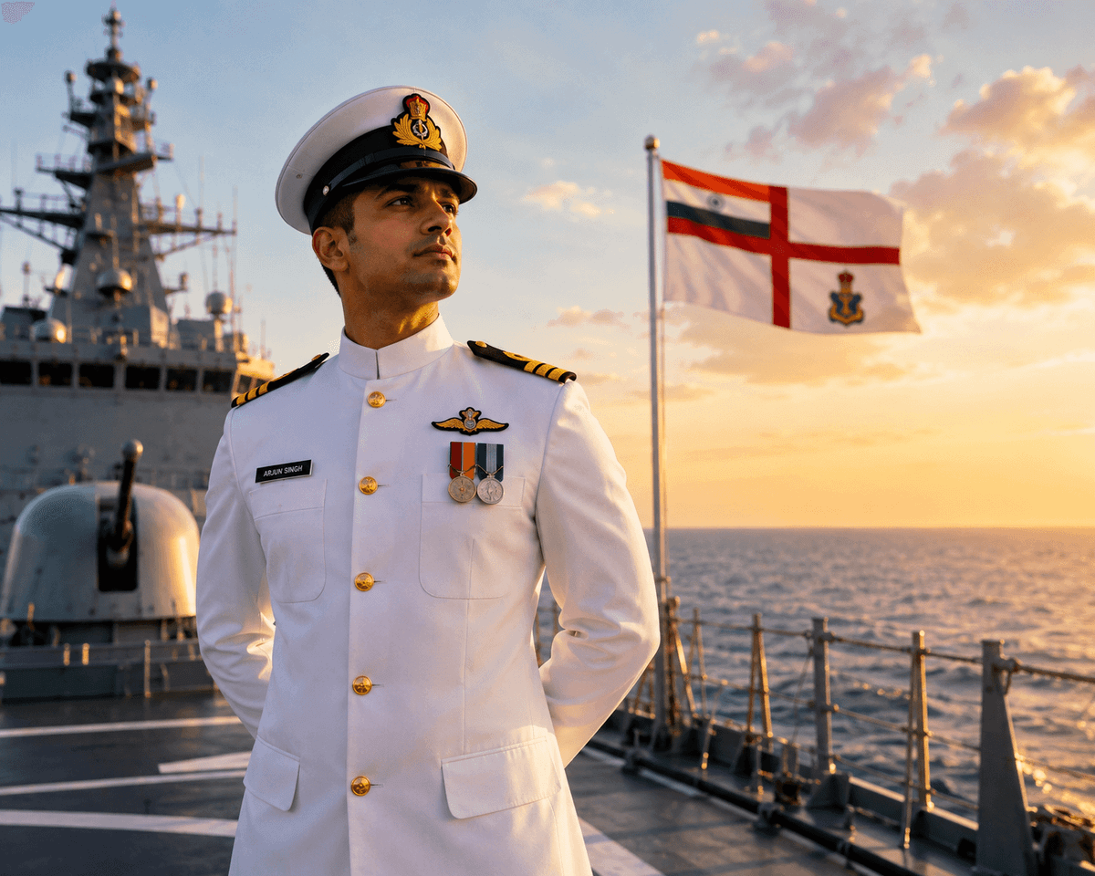 Indian Navy officer inspiring NDA aspirants